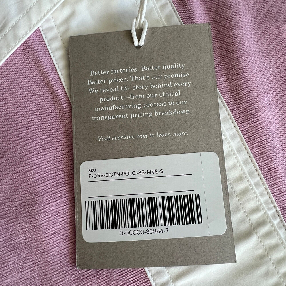 Everlane Organic Polo Dress Womens Small Short Sleeve Lilac - Picture 4 of 12